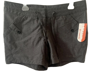 Merrell Opti-Wick Lidia Shorts Black Heather Hiking Stretch Nylon Women s Sze 14