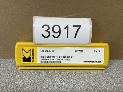 New Kennametal LNEU1245R32 KC725M (5 Inserts) NIB Carbide Milling Tool Insert