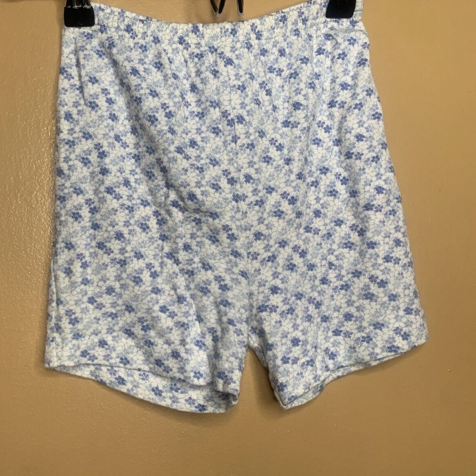 Conjunto de 2 pijamas sin mangas Karen Neuburger para niñas talla pequeña azul blanco floral Foto 3 de 4