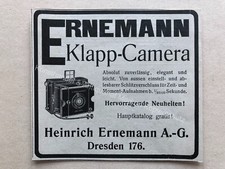 Ernemann Klapp Kamera Reklame von 1908 Dresden Werbung Fotoapparat Camera