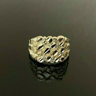 10k Yellow Gold Medium Nugget Ring 12mm x 11mm