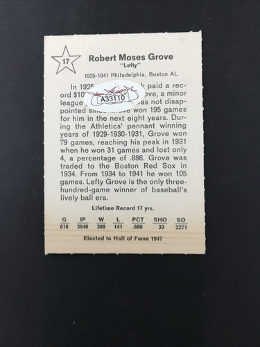 Lefty Grove JSA Coa Autograph 1961 Golden Press Hand Signed Boston Red Sox - Picture 3 of 3