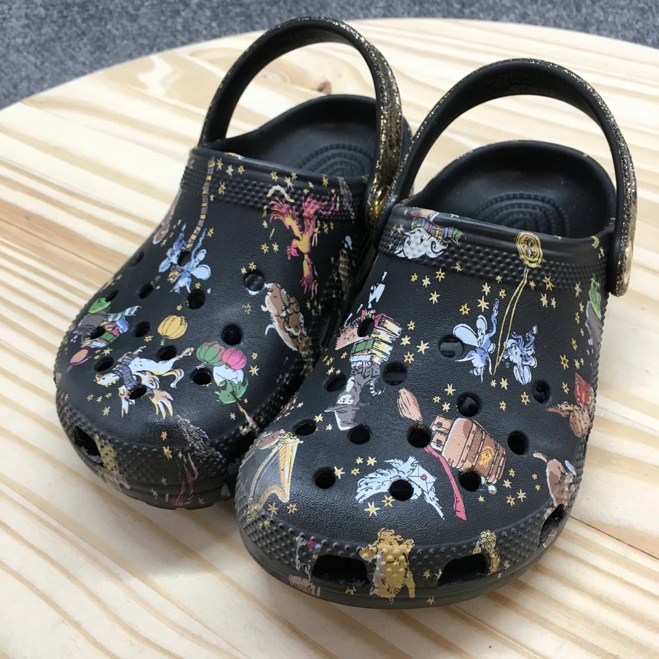 Crocs Sandals Youth 1 Vera Bradley Harry Potter Slingback Clogs 208024 Black - Image 3 of 4