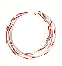 25 FEET AUTOMOTIVE WIRE 18 AWG HIGH TEMP TXL WIRE WHITE WITH RED STRIPE