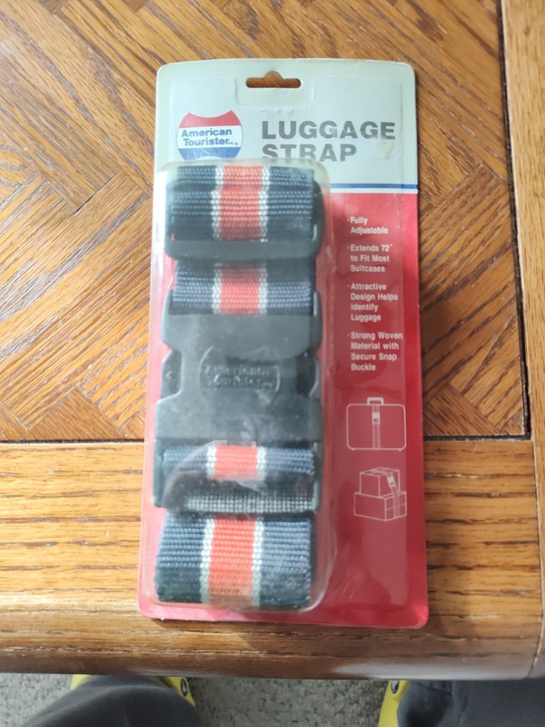 American Tourister Red White Blue Adjustable Luggage Strap 72 Inches 1991 New