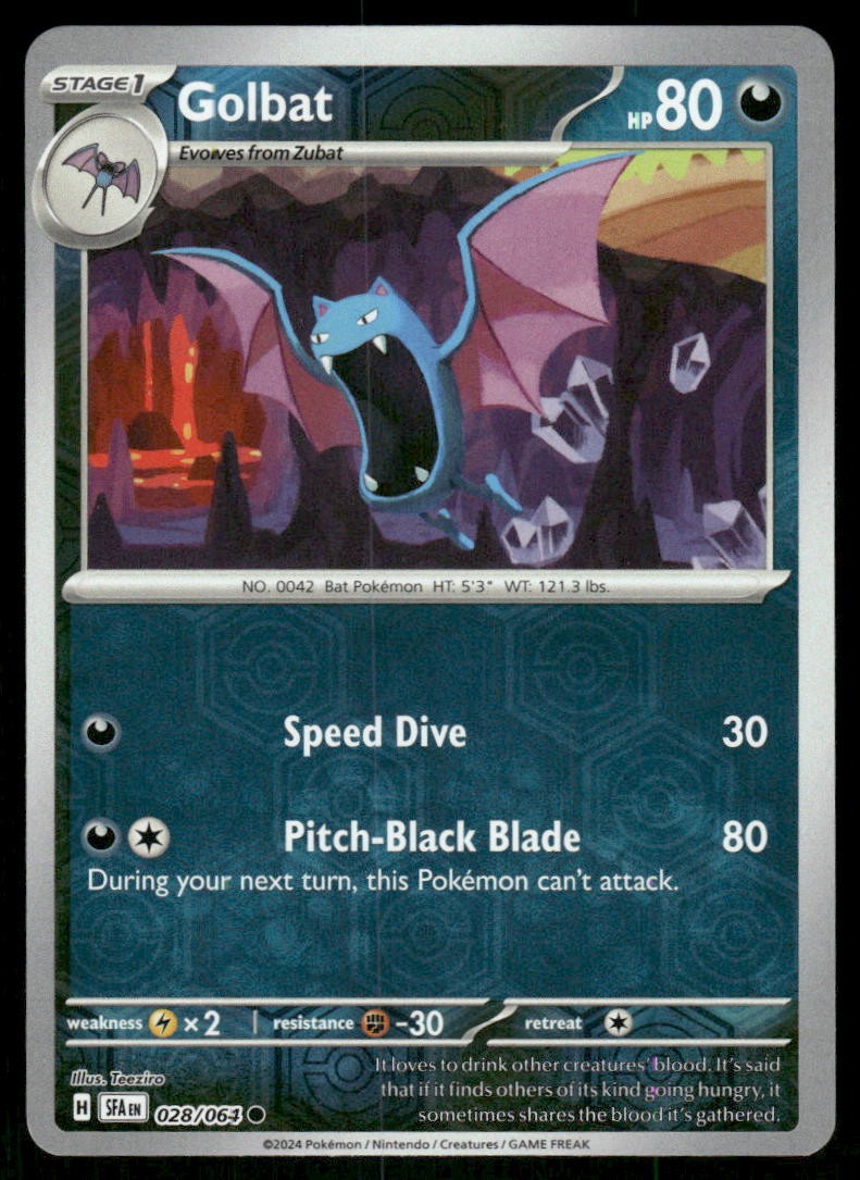Golbat 028/064 - Shrouded Fable - Reverse Holo Common NM