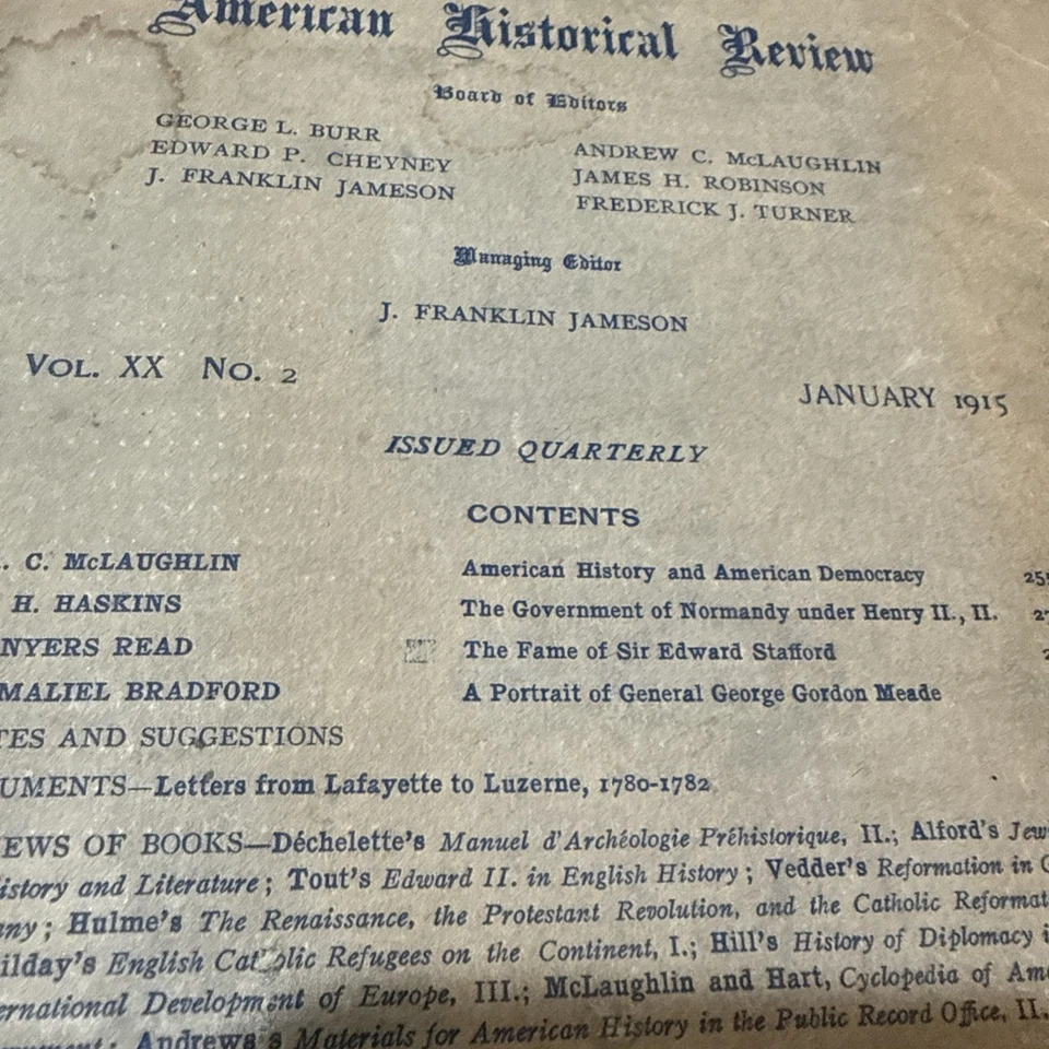 THE AMERICAN HISTORICAL REVIEW | 1915 Vol. XX No.2, The Macmillan Company - Image 3 of 4
