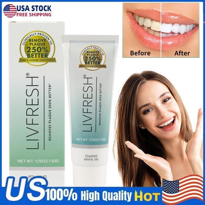 #ad LIVFRESH Toothpaste Gel Clinically Proven to Remove Plaque 250% Better US $13.54