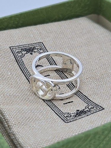 Gucci Ring ,Interlocking G, 9mm Sterling Silver, Size 6.5 , New - Picture 4 of 7