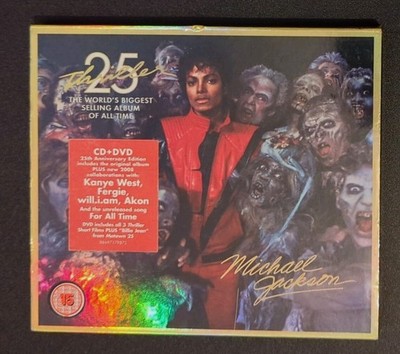 Michael Jackson Thriller 25th Anniversary Edition CD/DVD +Rare Zombie Slip Cover