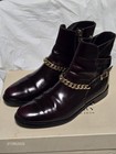 Burberry Women’s Dark Oxblood Leather Chain Ankle Boots Round Toe Zip EU39/US8.5 — photo 6
