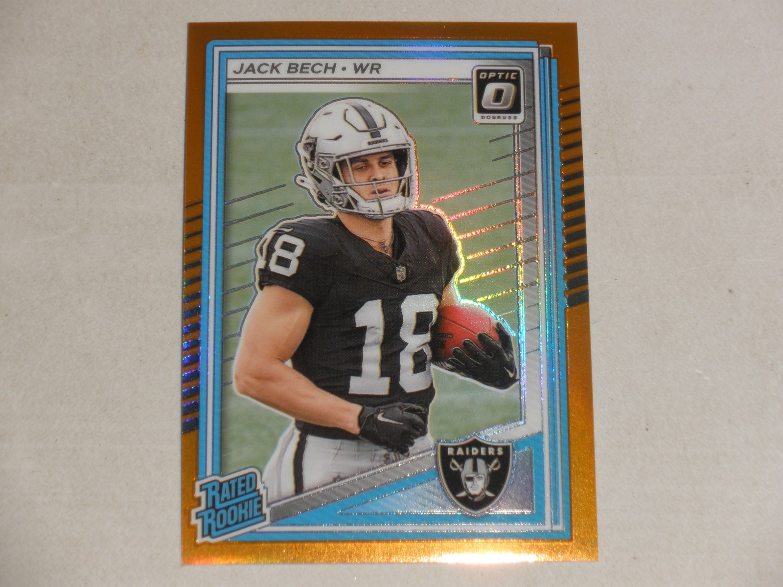 2025 Donruss Optic Rated Rookie Orange Prizm #211 Jack Bech 176/299 RC