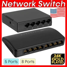 Desktop 5 Port 8 Port Ethernet Switch Hub Adapter 10/100Mbps Lan Internet Switch