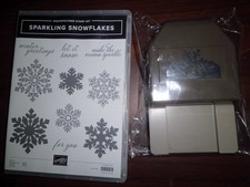 STAMPIN' UP "SPARKLING SNOWFLAKES" STAMP SET COORDINATING TAG PUNCH, WINTER