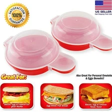 Easy Eggwich Microwave egg cooker 'n Muffin egg sandwich Breakfast Pan- Set Of 2