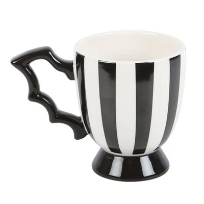 SOMETHING DIFFERENT Striped Bat Wing Teacup – Halloween Ceramic Coffee & Tea Cup Spooky Décor