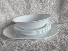 Corelle®- Winter Frost White, Dinnerware Lot Platter- Veg. Bowl -5 Pasta Bowls
