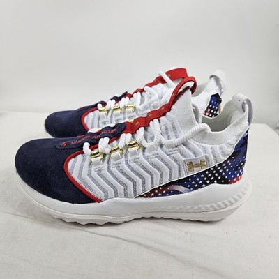 Under Armour Bryce Harper 9 Turf Baseball Shoes Men's 7 White Blue USA
