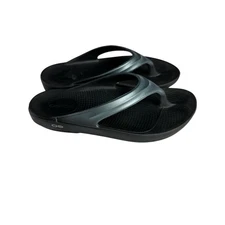 OOFOS OOlala Women's Sandal Size 10 US Luxe Gray Blue Flip Flop Recovery Sandals