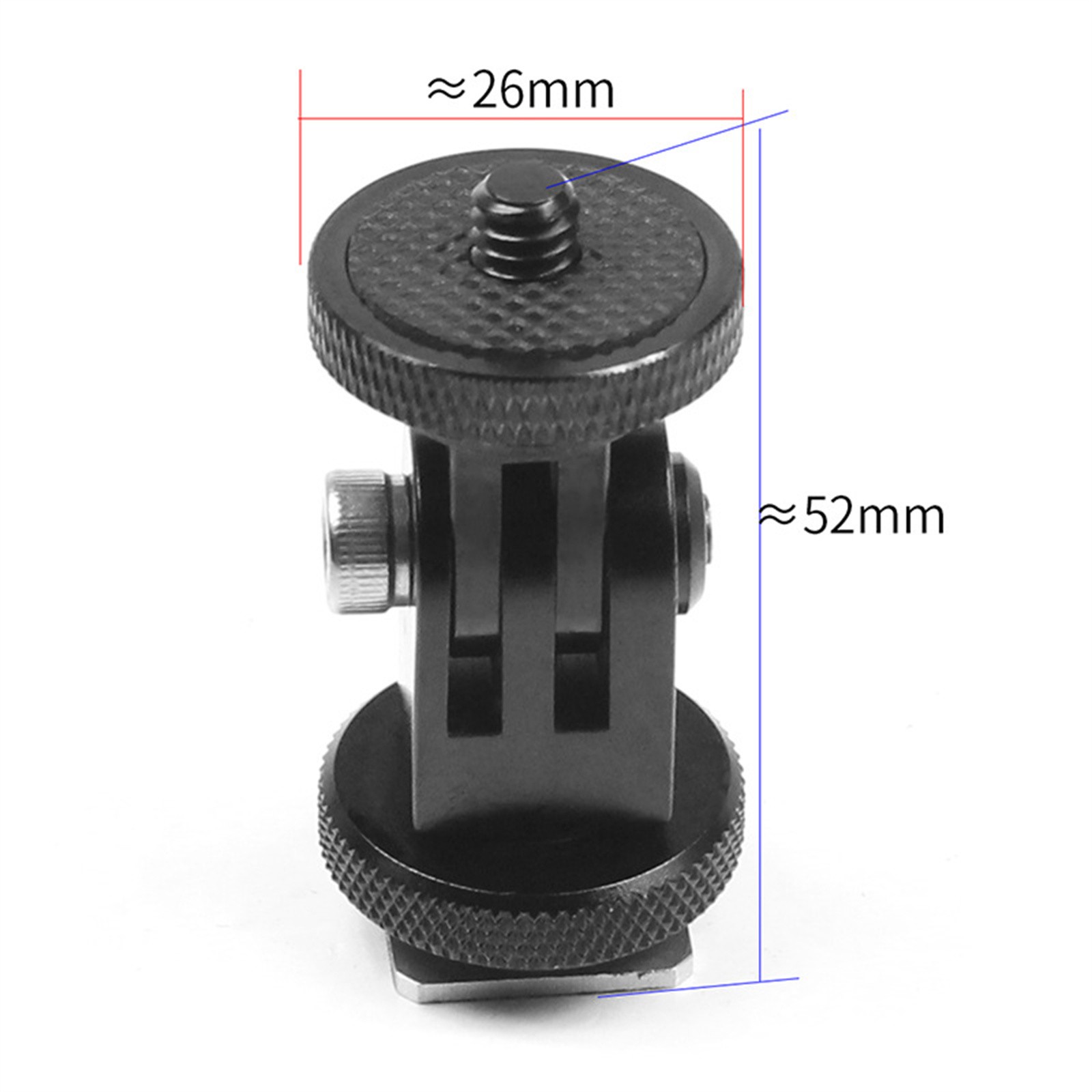 New 360° Rotatable Cold Shoe 1/4 Screw Adapter Mounting Bracket For GoPro Camera