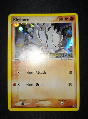 Pokemon Rhyhorn 62/106 Ex Smaragd - Reverse Holo Stamped LP ENG