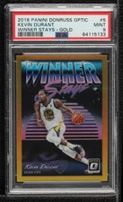 2018 Donruss Optic Winner Stays Gold Prizm 8/10 Kevin Durant #5 PSA 9 MINT l3t
