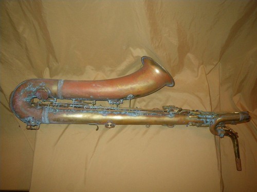 VINTAGE CONN 12M NAKED LADY BARITONE SAXOPHONE - READ...PARTS ONLY, GOOD NECK