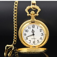 Elegant Gold Shield Pocket Watch Timeless Style / Precision Men's Quartz Pocke.2
