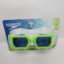 Speedo Kids Sunny Vibes Swim Goggles Minecraft Style Kids Age 3-6 Anti Fog Green