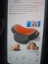 3-in-1 Neck Massager Pillow with Heating and Cervical Traction - Deep Tissue ...
