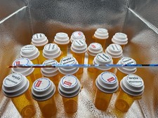 Weis Pharmacy Amber Plastic Pill Bottle with Child Resistant Cap crafting