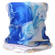 Summer Neck Gaiter Sun Protection Face Mask for Fishing, Yellow/White/Sea Blue