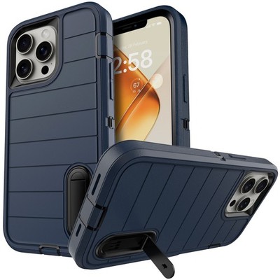 For Apple iPhone 12 13 14 15 16 Pro Max/+ Hybrid Case Bracket Phone Cover Blue