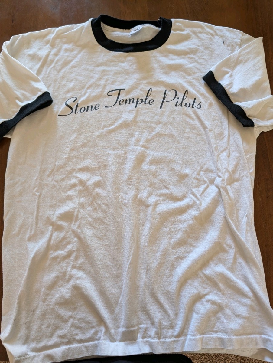 Vintage 90's Stone Temple Pilots White And Black Ringer T-shirt