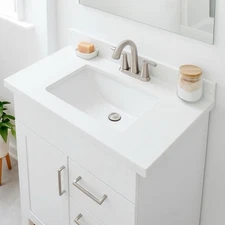 Home Decorators Sink Quartz Vanity Top 31"x 22" x0.78" Snow Orchid 1006 622 687