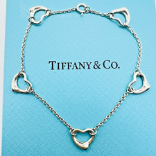 Bracciale Tiffany & Co. 7,3" 5P cuore aperto in argento sterling 925 con scatola