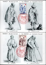 1140/1+ FDC       2  CARTES   1er JOUR   CROIX  ROUGE 1957