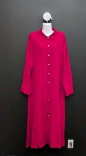 Shein Fashionable Collared Neck Long Sleeves Women Casual Shirt Dress XXL Red