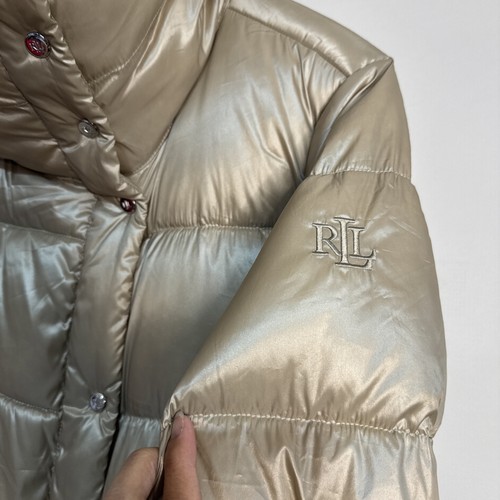 Lauren Ralph Lauren Birch Tan Down Puffer Jacket Size Large New With Tags Flawed - Picture 9 of 22