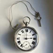 ANTIQUE SILVER POCKET WATCH PRESCOT LANCASHIRE WATCH Co HALLMARKED CHESTER 1900