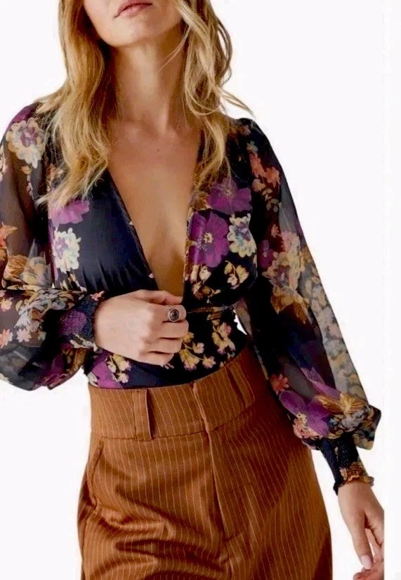 Nuevo Top Free People Intimately Wanderlust Negro Combo Floral Talla XL Foto 2 de 4
