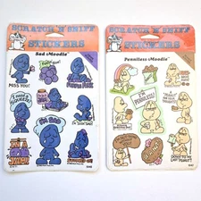 Vintage 1983 Kent Toys MOODIES Scratch and Sniff Stickers: GRAPE & PEANUT Packs