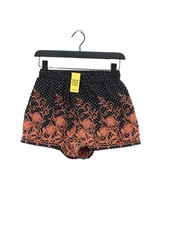 Topshop Women's Shorts UK 6 Black Floral 100 Polyester Paperbag