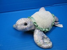 Aurora Sea Turtle Plush Sparkle Shimmer Stuffed Animal Toy Green Blue 7.5"
