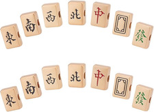14 Pcs 7 Styles Bulk Mahjong Beads, 9.5X13.5Mm Rectangle Large Hole Mahjong Bead