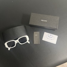 PRADA Sunglasses Frame Rectangular Black/White With Box Brand New