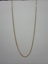 9ct Yellow Gold Oval D/C Belcher Chain Necklace *Diamond Cut 16" 18" 20" 22” 24”