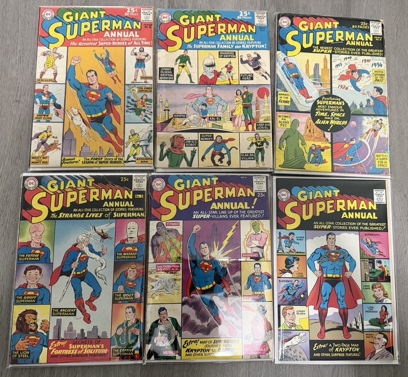 Superman Vol. 1 Annuals 1, 2, 3, 4, 5, & 6 DC Lot Run (#1 Facsimile)