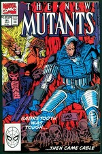NEW MUTANTS #91 - 1990 - 9.2+ - Rob Liefeld cover - Cable, Sabretooth