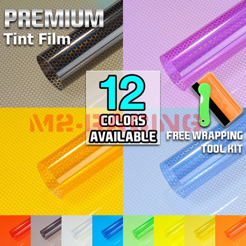 12" Hex Holographic Gloss Headlight Taillight Tint Film Fog Honeycomb Protective - Bild 1 von 86
